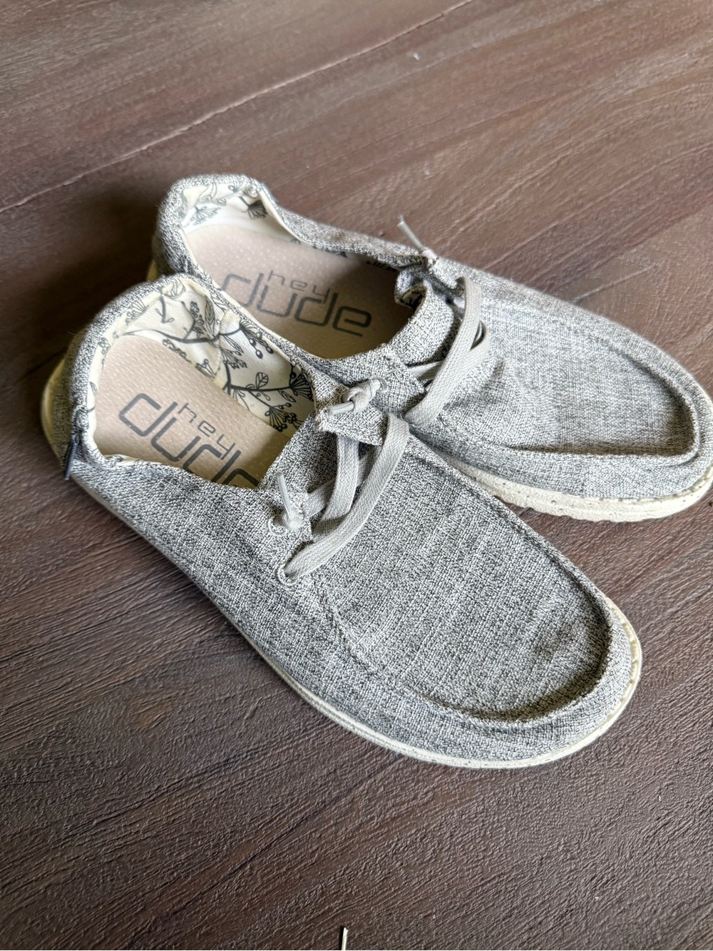 Hey Dude Casual Lace-Up Shoes in Light Gray Heather